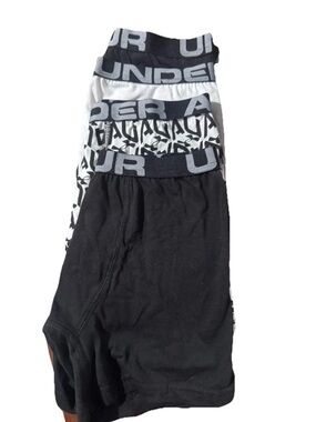 Under Armour Black & White youth medium boys Boxer jock Briefs Pack 4 new